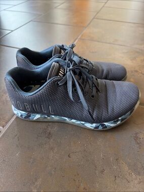 NOBULL Outwork Strength Training Shoes Blue SuperFabric Camo Sole CrossFit 8